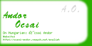 andor ocsai business card